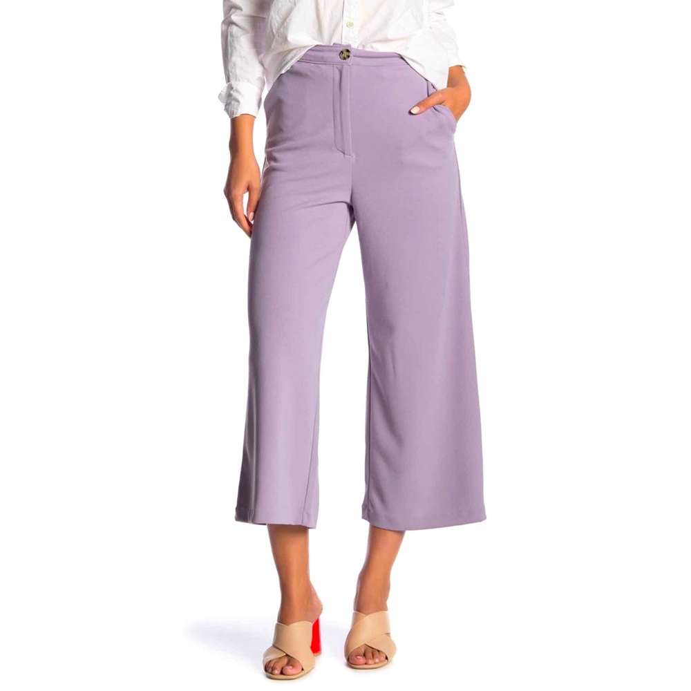 Good Luck Gem Lilac Cropped Wide-Leg Pants size XS